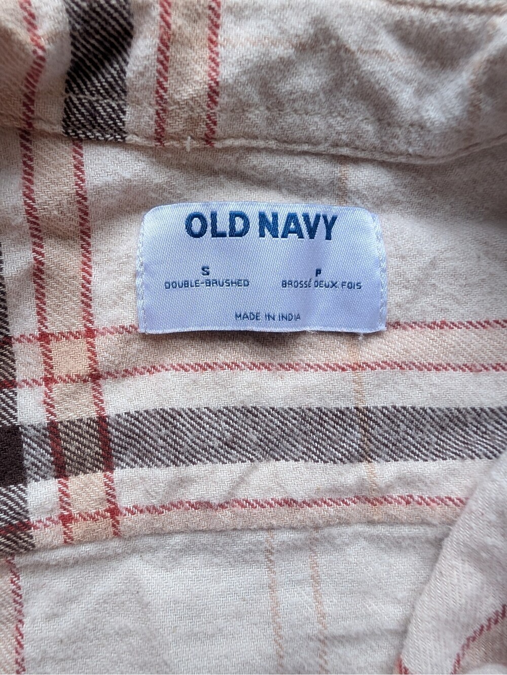Old Navy Women's Plaid Button-Up Shirt Size Small | Pink Gray & Cream - Picture 4 of 7